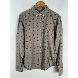 Oxford Lads Men's Small Brown Multicolor Long Sleeve‎ Flannel Shirt